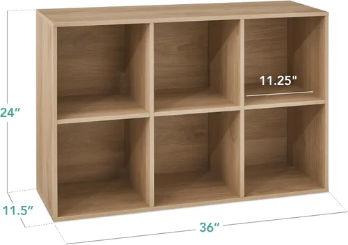 Miniatura 2 de Best Choice Products Organizador de almacenamiento de 6 cubos, apertura de estante de 11 pulgadas, estantería, estante de exhibición, personalizable