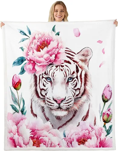 Miniatura 12 de Erosebridal Manta de vellón con diseño de caballo para niñas, niños y parejas, 40 x 50 pulgadas, diseño de animales salvajes, acuarela, 3D