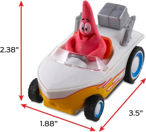 Miniatura 8 de SpongeBob Squarepants Tira hacia atrás 2 botes de Bob Esponja y Patrick, tira hacia atrás y míralos zoom, sin baterías, sin controles, sin