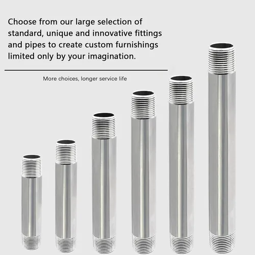 Miniatura 5 de GeilSpace Tubo de acero inoxidable de 1/2 x 4 pulgadas, boquilla de tubo 304 para tuberías y accesorios roscados estándar de 1/2 pulgada, tubo