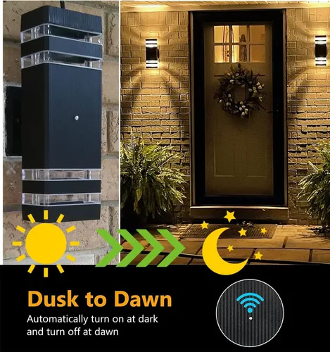 Miniatura 3 de tewei Luces LED de montaje en pared para exteriores del anochecer al amanecer, 1 paquete de 14 W, IP65, 3000 K, 1100 lúmenes, blanco cálido
