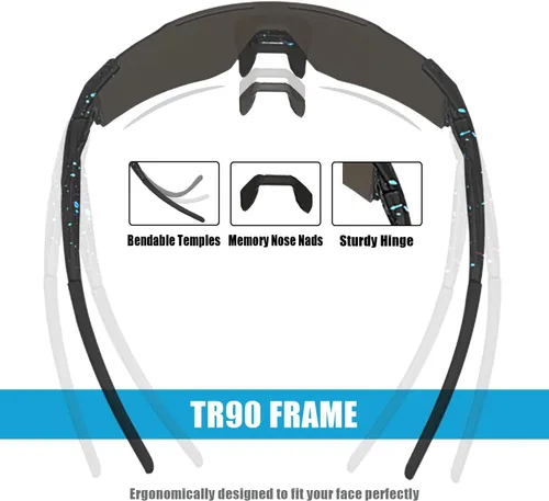 Miniatura 4 de Gafas de sol deportivas polarizadas para hombres y mujeres, gafas de sol para correr, jóvenes, ciclismo, béisbol, protección UV400 C3