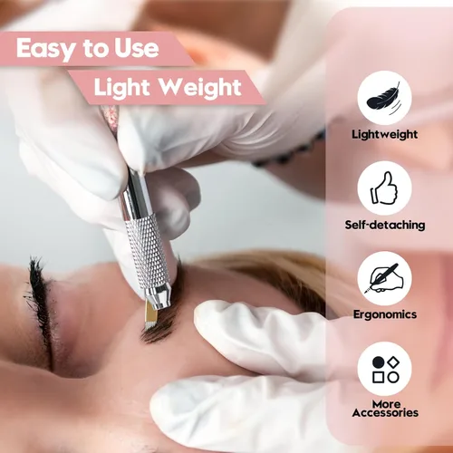 Miniatura 3 de Kit de microblading, kit de microblade para cejas Microblading Pen con cuchillas de microblading Suministros de microblading para suministros de Kit