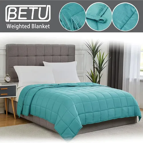 Miniatura 160 de Manta con Peso Azul para Adultos 12 libras, 48"x72", Tamaño Twin Full Manta Pesada Refrescante para 110-130 libras, Mantas Grandes de Microfibra