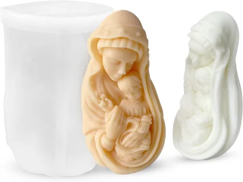 Molde para velas de Virgen María, molde de silicona para hacer velas religiosas, molde de vela de belén para decoración del hogar y manualidades