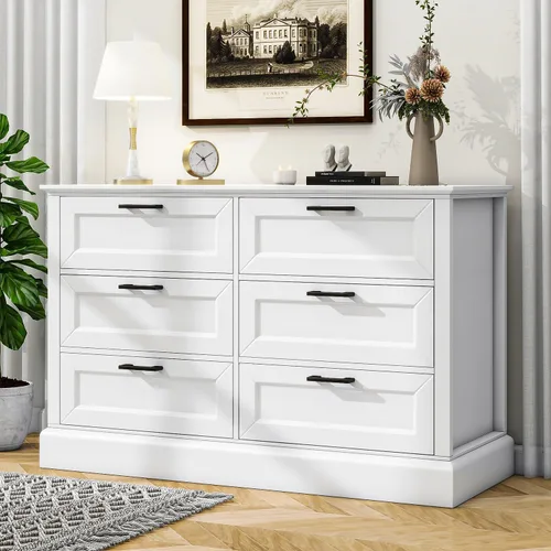Miniatura 10 de biukpci Cómoda blanca con 5 cajones, almacenamiento vertical para dormitorio, cómoda alta de madera para pasillo, cómoda alta de madera con cajones