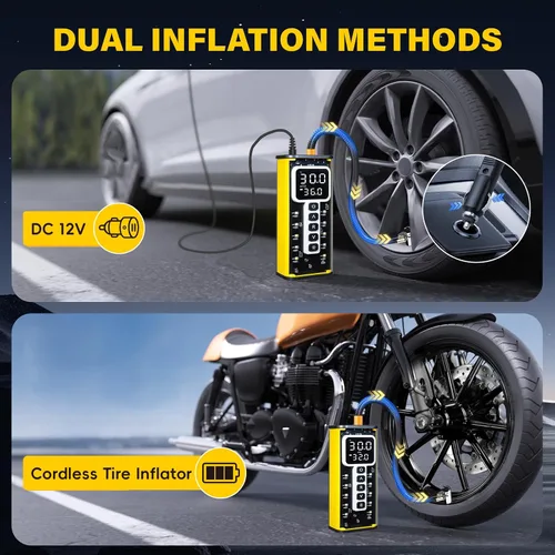 Miniatura 7 de Inflador de neumáticos, compresor de aire portátil, bomba de aire de 150 PSI para neumáticos de automóvil, bomba de neumáticos de inflado rápido