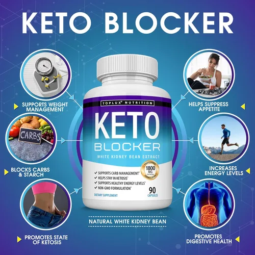 Miniatura 2 de Toplux Keto Blocker Pills Extracto de frijol blanco - 1800 mg de cetosis natural, apoyo a la dieta Keto, para hombres y mujeres, 90 cápsulas, Dos