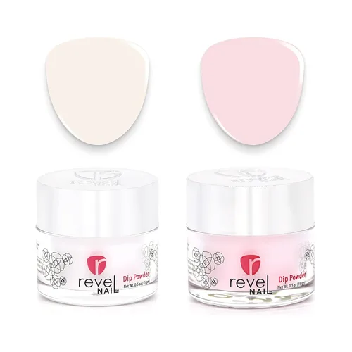 Miniatura 27 de Revel Nail Polvo de inmersión – Esmalte de uñas en polvo transparente y rosa, polvo de inmersión resistente a las virutas con vitamina E y calcio