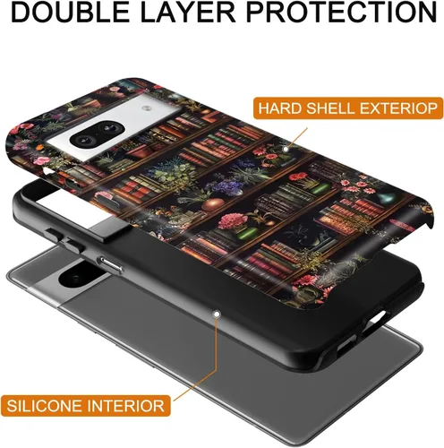 Miniatura 3 de Funda compatible con Google Pixel 7a, 2 en 1, delgada, resistente, híbrida, policarbonato duro, silicona suave, parachoques resistente