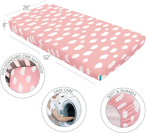 Miniatura 3 de Biloban Juego de sábanas de 3 piezas para niños, juego de ropa de cama de microfibra, incluye sábana para colchón de cuna, sábana plana y funda