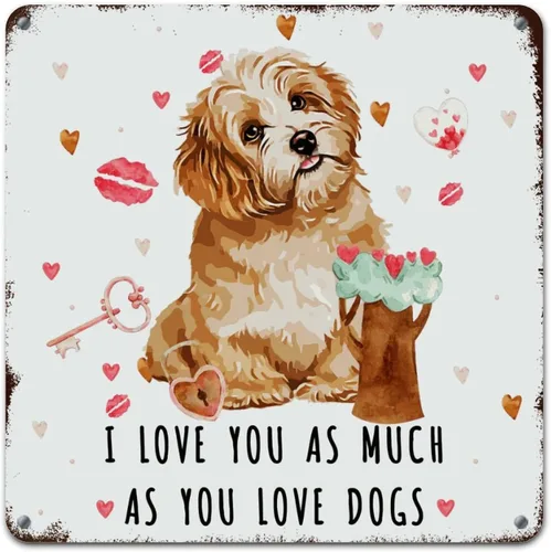 Miniatura 13 de Love Mails Chow Chow Dog Aluminum Art Signs I Love You As Much As You Love Dog Retro Vintage Art Wall Plaque Valentine Gift Metal Tin Sign for Kid
