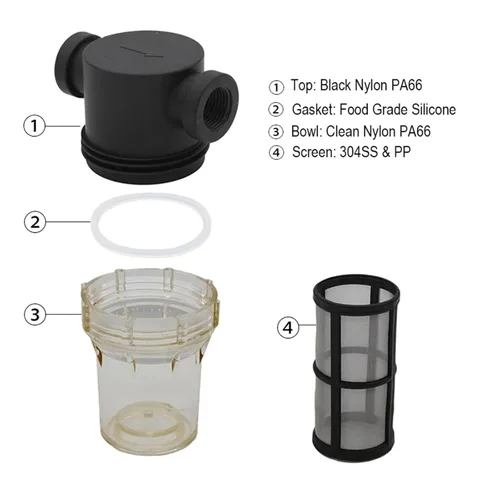 Miniatura 3 de Inline Filter for Home Brewing 150 100 mesh Water & Beer Filtering(C 6mm Hose Barb)