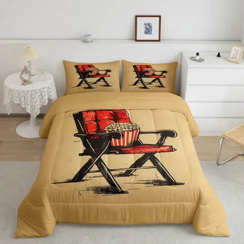 Miniatura 10 de Homewish Piano Music Comforter Set King Size,Musical Notes Bedding Set 3Pcs for Kids Girls Boys Teens Room Decor,Retro Graffiti Grey Gold Down Multi