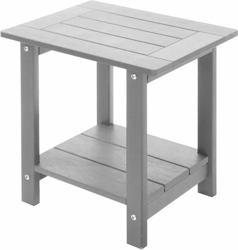Miniatura 12 de Mesa auxiliar doble Adirondack para exterior de Meluvici, resistente a la intemperie, mesa de extremo rectangular para patio al aire libre para Azul
