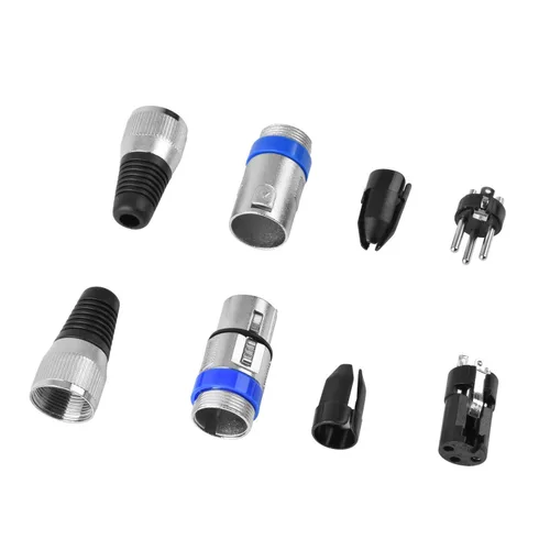 Miniatura 7 de VizGiz Paquete de 4 conectores XLR macho y hembra adaptador de cable de conector de micrófono de 3 pines conector de conector de audio DMX mezclador