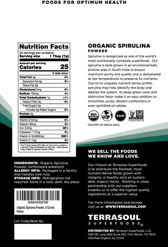 Miniatura 2 de Espirulina orgánica en polvo Terrasoul Superfoods
