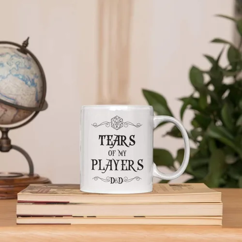 Miniatura 5 de Ashton Books-n-Things Dungeons and Dragons - Taza de café de cerámica blanca divertida de 11 onzas con diseño de lágrimas de mis jugadores