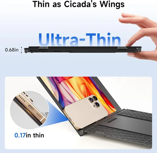 Miniatura 2 de Monitor extensor de pantalla para portátil ultrafino, 14.2 pulgadas, 1080P FHD ligero, triple pantalla, monitor portátil para portátiles, apto