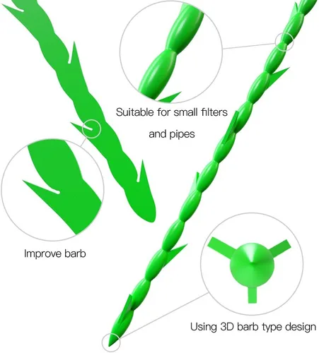 Miniatura 4 de 5 en 1 compatible con drenaje de pelo de serpiente con 5 paquetes de herramienta de limpieza para eliminar obstrucciones (verde)