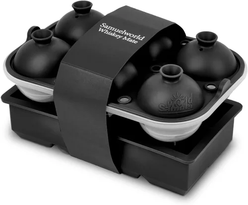 Miniatura 9 de Samuelworld Combo de Bandeja de Hielo Premium (16 Cubitos de Hielo/6 Bolas de Hielo), Fabricador de Esferas de Hielo Grandes y Bandejas de Cubitos