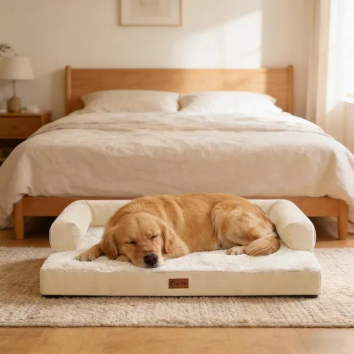 Miniatura 8 de Camas Ortopédicas para Perros de Tamaño Grande, Espuma de Celdas Impermeables tipo Huevera, Camas tipo Sofá para Perros Medianos para Jaula 35x22