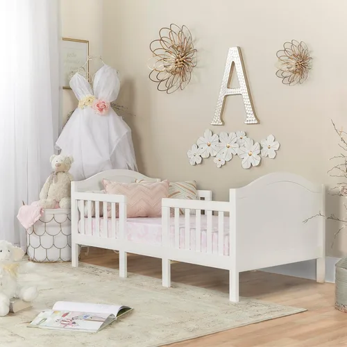 Miniatura 3 de Dream On Me Portland - Cama convertible 3 en 1 para niños pequeños con rieles de seguridad en blanco, certificada por Baby Safety Alliance