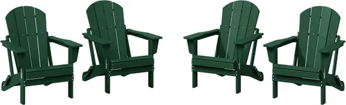 Miniatura 56 de WestinTrends Malibu HDPE - Silla plegable Adirondack de polietileno para exteriores, color negro