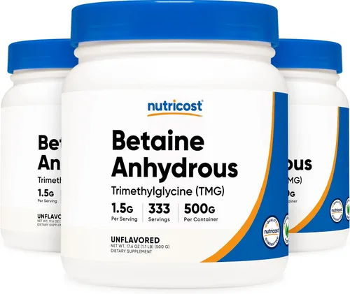 Miniatura 7 de Nutricost Betaína Anhidra Trimetilglicina (TMG) Polvo 500G (2 Botellas)
