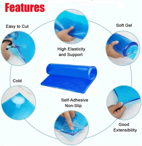Miniatura 5 de Cojín de gel para asiento de motocicleta, almohadillas de absorción de golpes, reduce la fatiga, tela fresca y cómoda, almohadilla de asiento DIY
