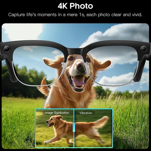 Miniatura 4 de Lentes inteligentes AI con cámara de 8 MP, video HD 1080P y foto 4K, lentes de sol de grabación de audio con traducción AI en tiempo real, audio