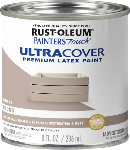 Miniatura 49 de Rust-Oleum Brush On Paint 224430T Painter's Touch - Pintura de látex, cuarto de galón, imprimación blanca plana acrílica, 32 onzas líquidas