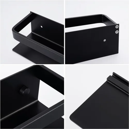 Miniatura 4 de KES KSR401S40-BK-P2 - Organizador de especias de cocina, organizador de condimentos de aluminio de 16 pulgadas, soporte para especias de pared
