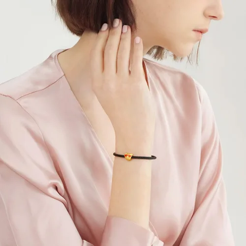 Miniatura 3 de CHOW SANG SANG 999 - Pulsera de oro macizo de 24 quilates con dije de oso para mujer, 93883C, Metal, no conocido