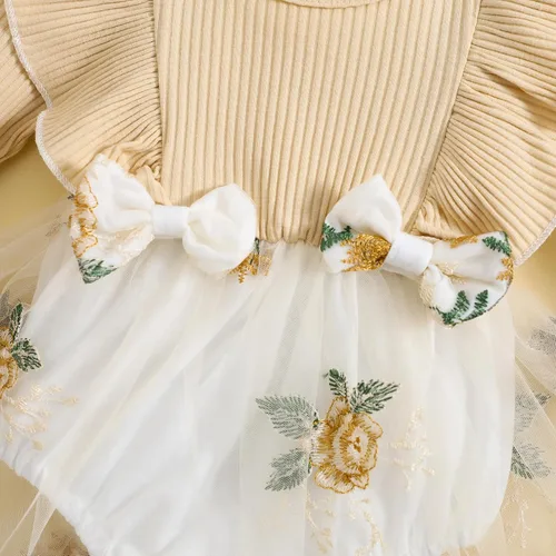 Miniatura 7 de ZAXARRA Mameluco de manga larga con volantes para bebé recién nacida, lindo traje de 2 piezas