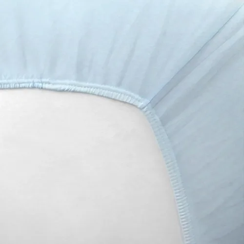 Miniatura 4 de HonestBaby Paquete de 2 sábanas bajeras para cuna Paquete de 2 - Azul claro