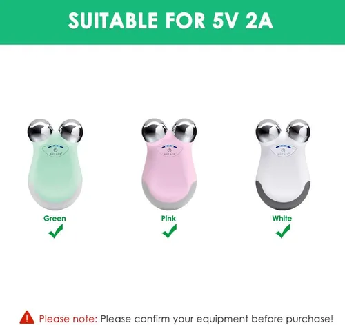 Miniatura 2 de Mrgru Adaptador de cargador de 5 V y cable para dispositivo de tonificación facial compatible con NuFACE Mini dispositivo de tonificación facial