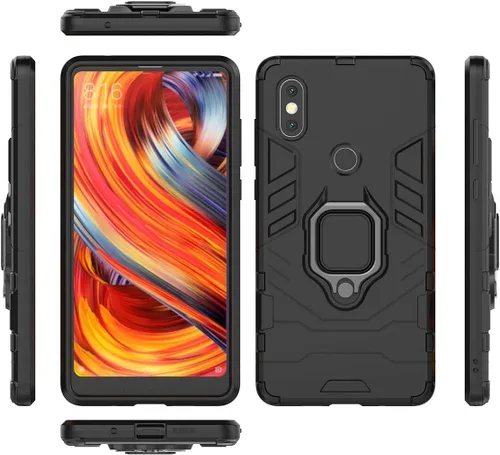 Miniatura 4 de LuluMain Compatible con funda Xiaomi Mi Mix 2S, soporte de anillo de metal, a prueba de golpes, carcasa de parachoques duro