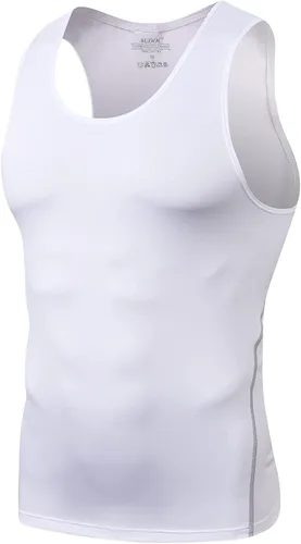 Miniatura 21 de Audoc Camiseta de compresión para hombre, paquete de 3 unidades, color negro, camiseta sin mangas de compresión atlética