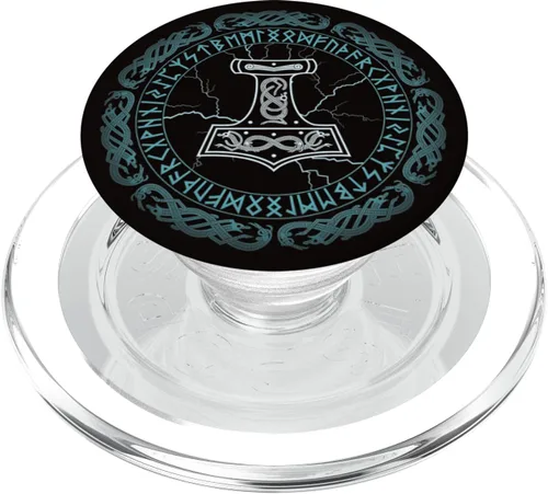 Miniatura 8 de Thor's Hammer Mjolnir Asgard Viking Runes PopSockets PopSockets intercambiable PopGrip