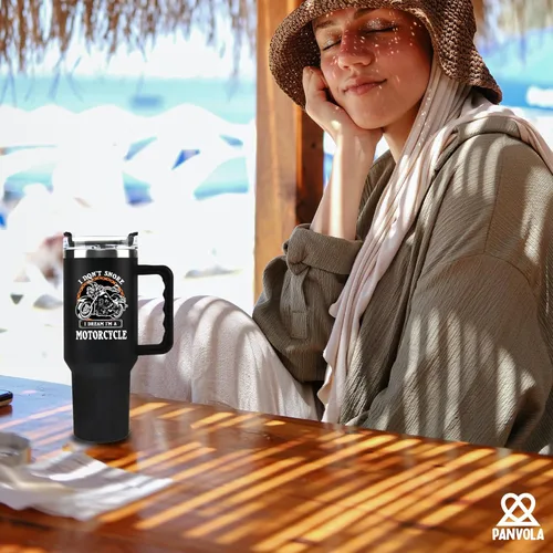 Miniatura 7 de Panvola No ronco, sueño que soy una moto Taza de acero inoxidable para motociclistas, regalo para papá, esposo, novio, tío, taza de viaje