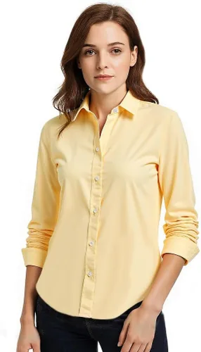 Miniatura 15 de Jandukar Camisas de manga larga con botones para mujer, camisas de traje para mujer
