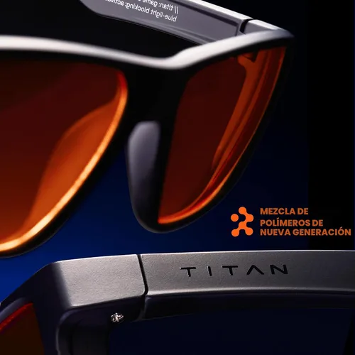 Miniatura 2 de Titan - Lentes de juego anti luz azul para hombre, protección UV400, bloqueo de luz azul para computadora, fatiga ocular Negro