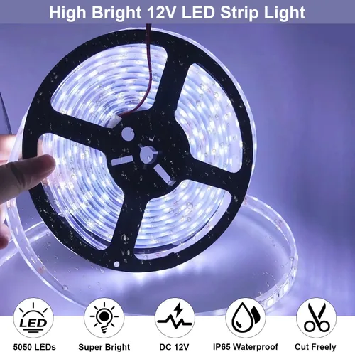 Miniatura 2 de QVEVDACAR Tiras de luces para toldo de caravana, kit de luces LED de 12V y 16.4 pies para iluminación inferior de RV, tira de luces para toldo