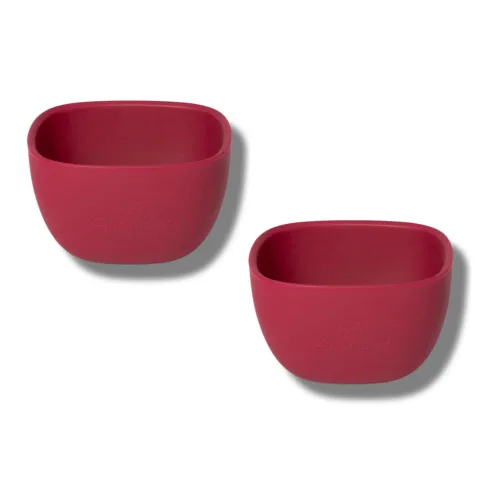 Avanchy Silicone Baby Bowls MINI Prep Bowl Set for Babies Kids Toddler for Feeding Food 4 oz, Magenta 2 Pack