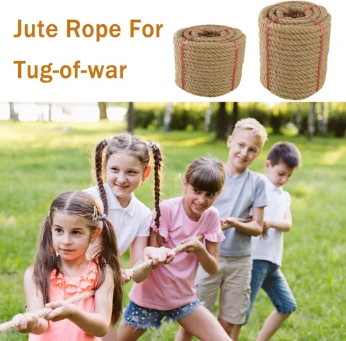 Miniatura 5 de Cuerda de yute (1 pulgada x 50 pies), cuerda de manila trenzada gruesa, cuerda de cáñamo natural resistente para cama oscilante, manualidades