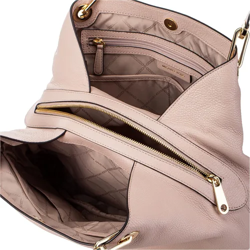 Miniatura 5 de Michael Kors Raven - Bolso de hombro grande de piel con guijarros Rosa (rosa suave).