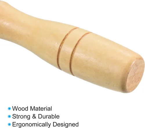 Miniatura 4 de PATIKIL Mango de madera de 4.9 pulgadas, paquete de 10 herramientas de corte de archivos, accesorios de repuesto con collar de metal para archivo