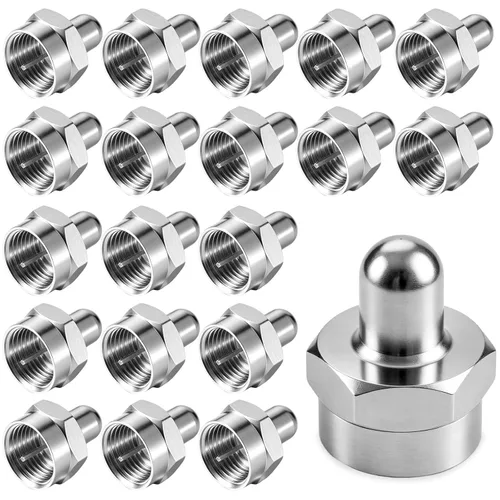 Miniatura 9 de Tapa coaxial, terminador de 75 ohmios, paquete de 10, tapas de terminador coaxial para puertos en divisor, AMP, cable coaxial, antena de TV, placas