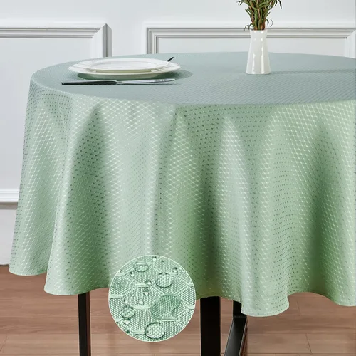 Miniatura 2 de Mantel redondo de poliéster resistente al agua y las manchas, lavable, mantel de tela para mesa de cocina y comedor